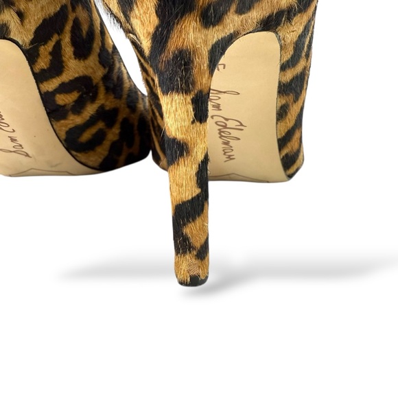 Sam Edelman Hazel Leopard Calf Hair Pointed Toe Stiletto Heels Size 4.5 Mob Wife - Picture 9 of 15